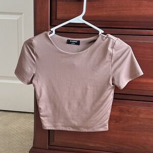 Workshop Republic Clothing Tan Crop Top